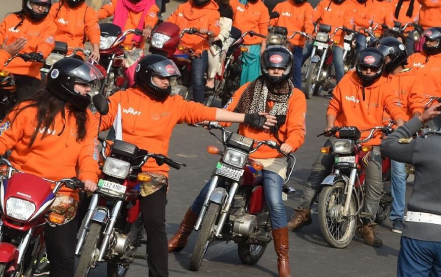 Women bike riders took the roads in Pakistan